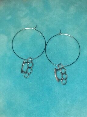 Brass Knuckle Earrings Lightweight
